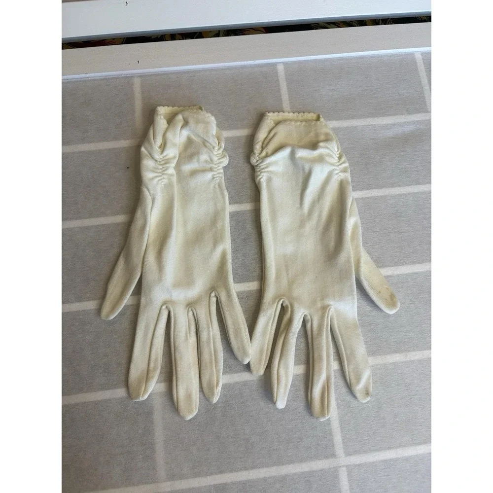 Vintage Victorian‎ Opera Gloves Ruching Embellishment Ethereal Maximalist Fairy